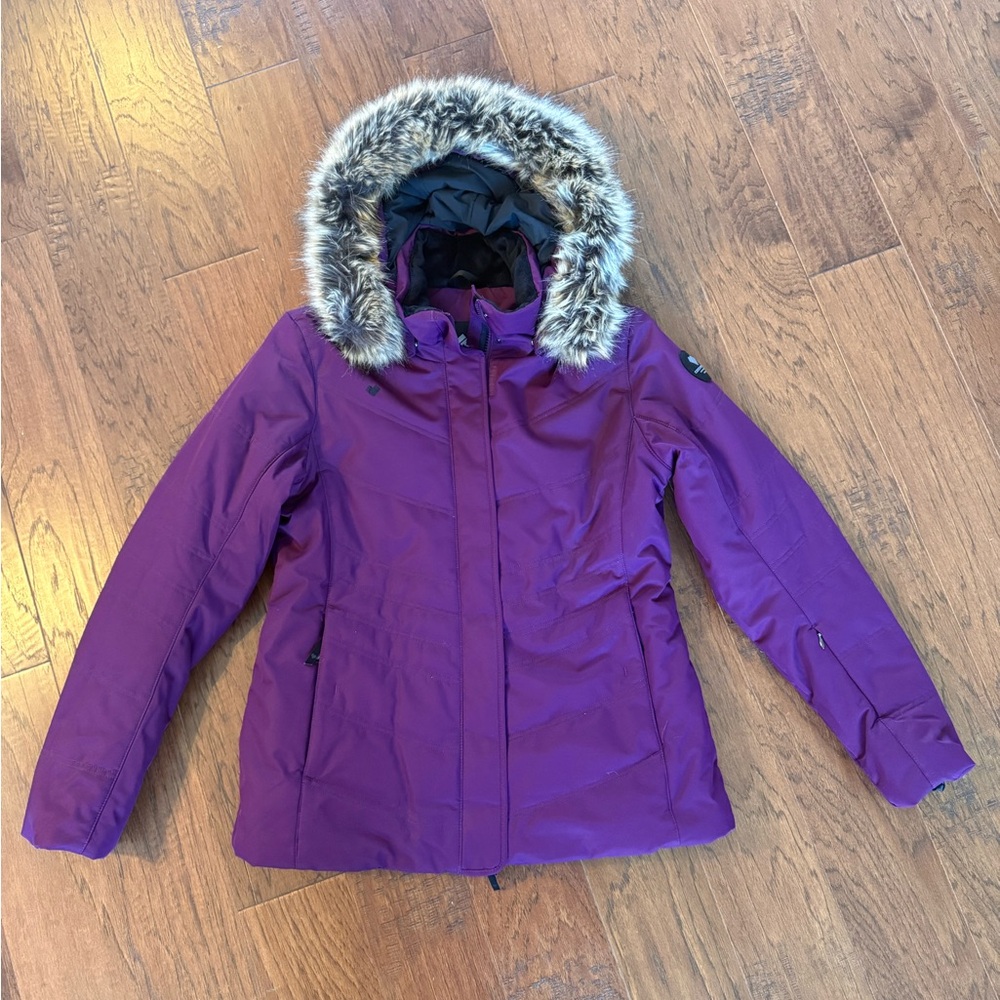 Obermeyer Women's Purple Ski Jacket with Fur Hood